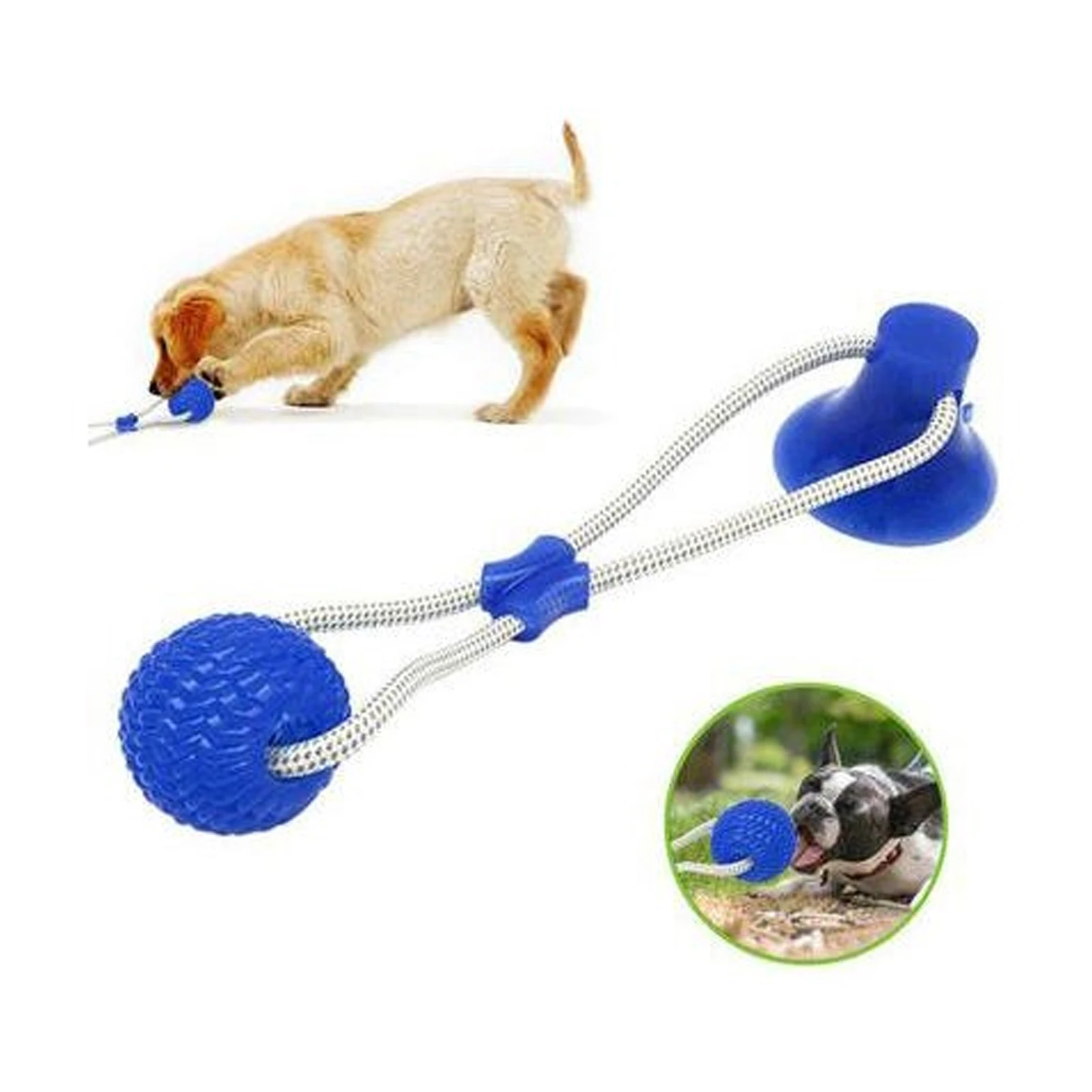 

Интерактивная игрушка для собак, мяч из ТПР на присоске, игрушка для моляров, укусов, эластичные веревки, для чистки зубов собаки жевательны...