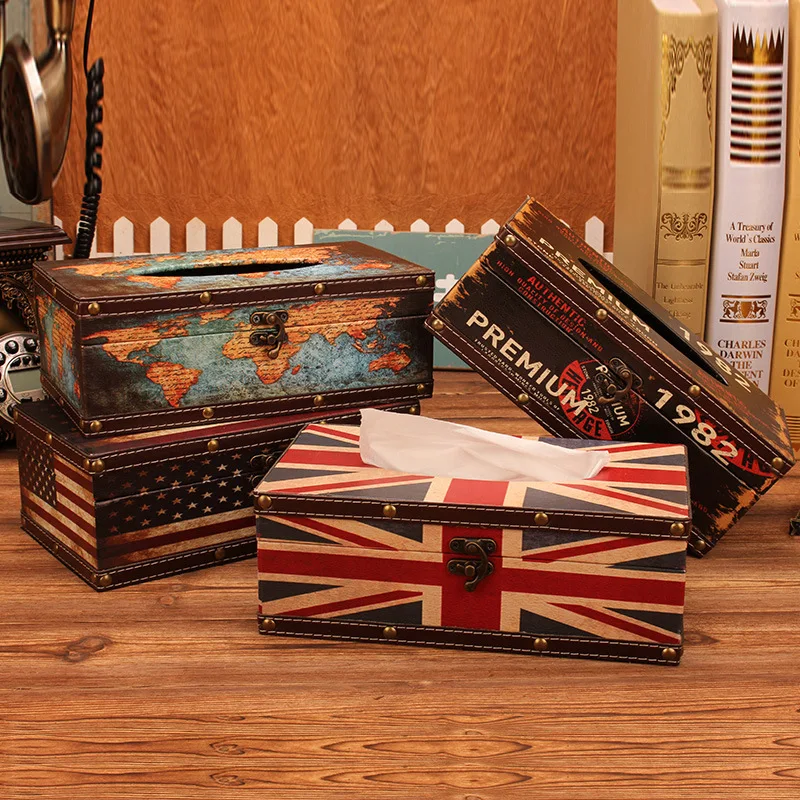 

British Style Creative Restaurant Paper Box Car Cylinder Tissue Box