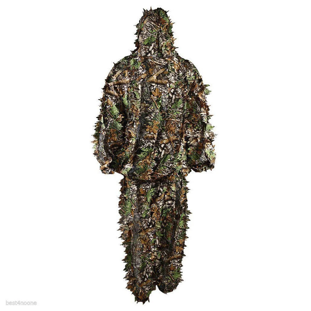 

Durable Long Sleeve Camouflage Outdoor O-Neck Hide Unisex 3D Polyester Adjustable Jungle Suit