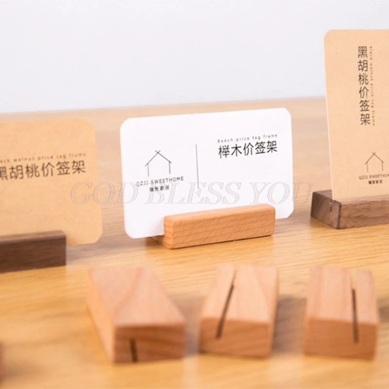 Черный орех Бук деревянная визитная карточка держатель офисный стол рамка для