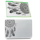 Наклейка для ноутбука в стиле ретро, Черная Виниловая наклейка с изображением перьев и цветов для Macbook Air