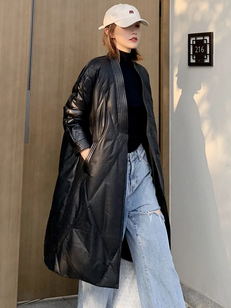 Genuine Leather Jacket Sheepskin Coat Women Clothes 2020 New 90% White Duck Down Winter GGS19D19004 YY2398 | Женская одежда