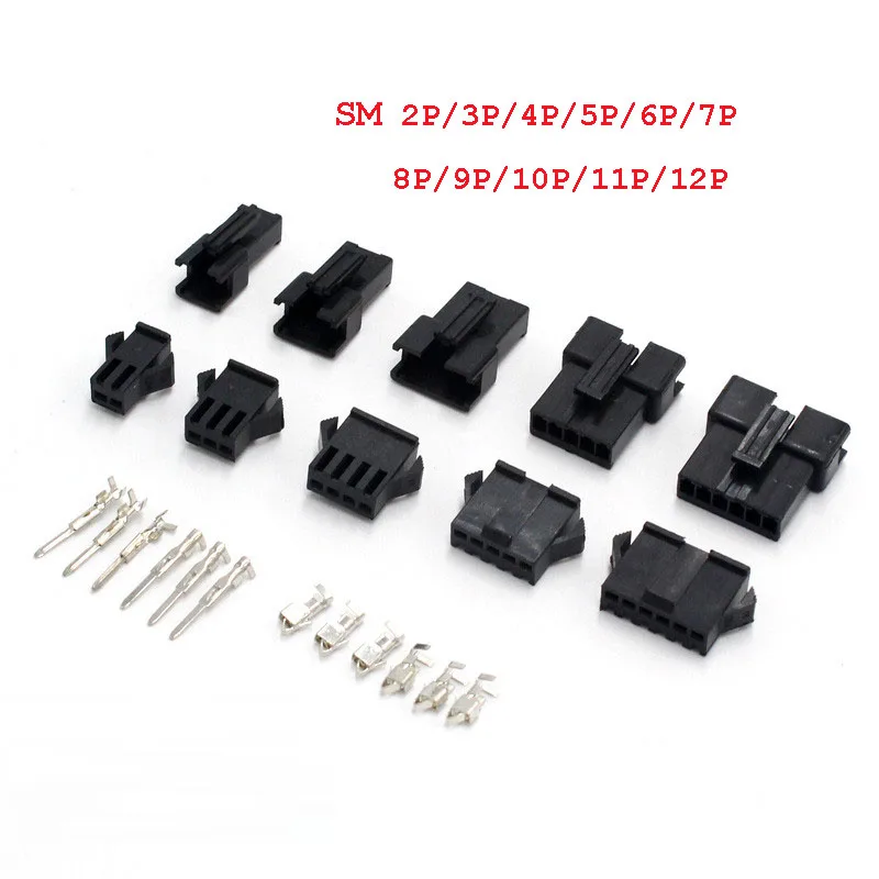 10 комплектов разъемов SM2/3/4/5/6p-12 штырьковый разъем 2 54 мм женский и мужской корпус +