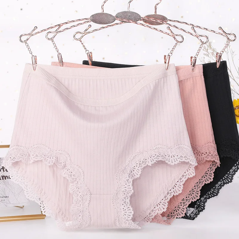 Трусы женские х/б с высокой талией кружевные большого размера XL- 6XL | Женская