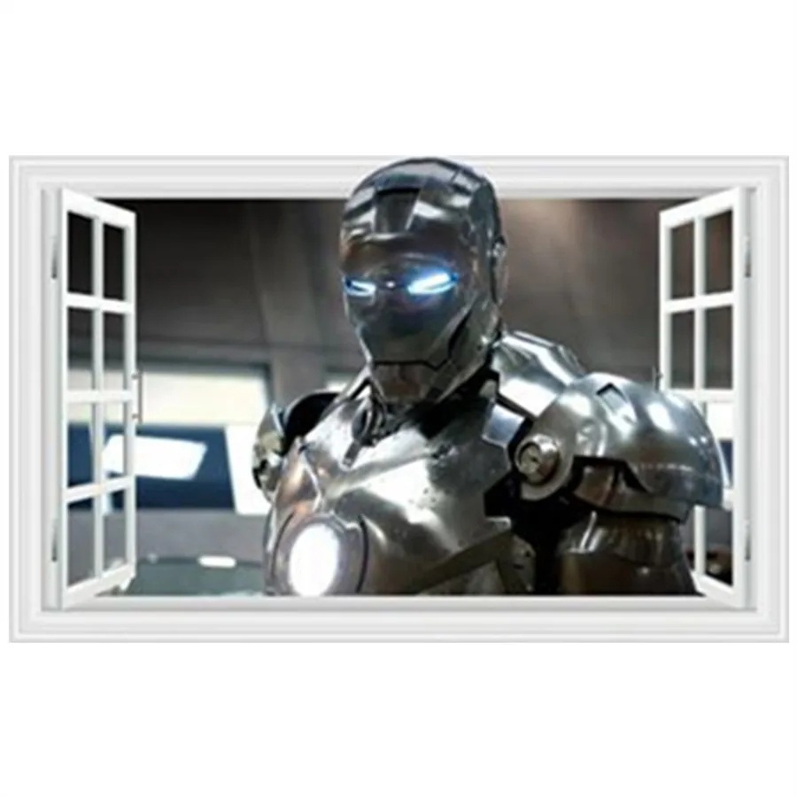 Супер герой плакат marvel с Железным человеком Мстители фильм поддельные 3d окна