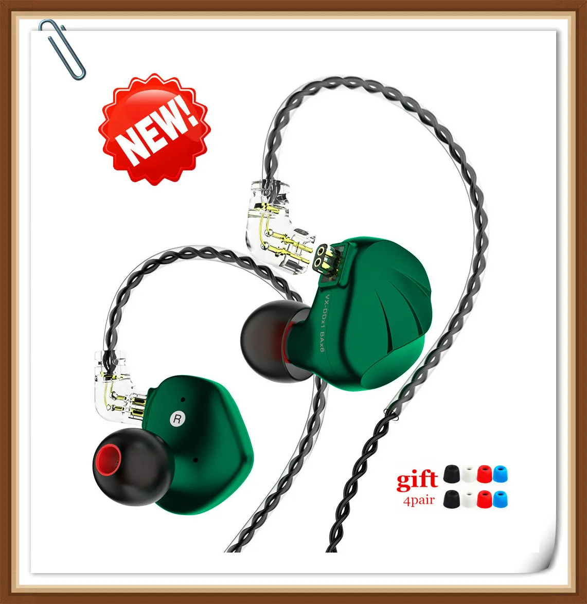 

Наушники-вкладыши TRN VX 6BA + 1DD гибридные, Hi-Fi, для бега, спорта