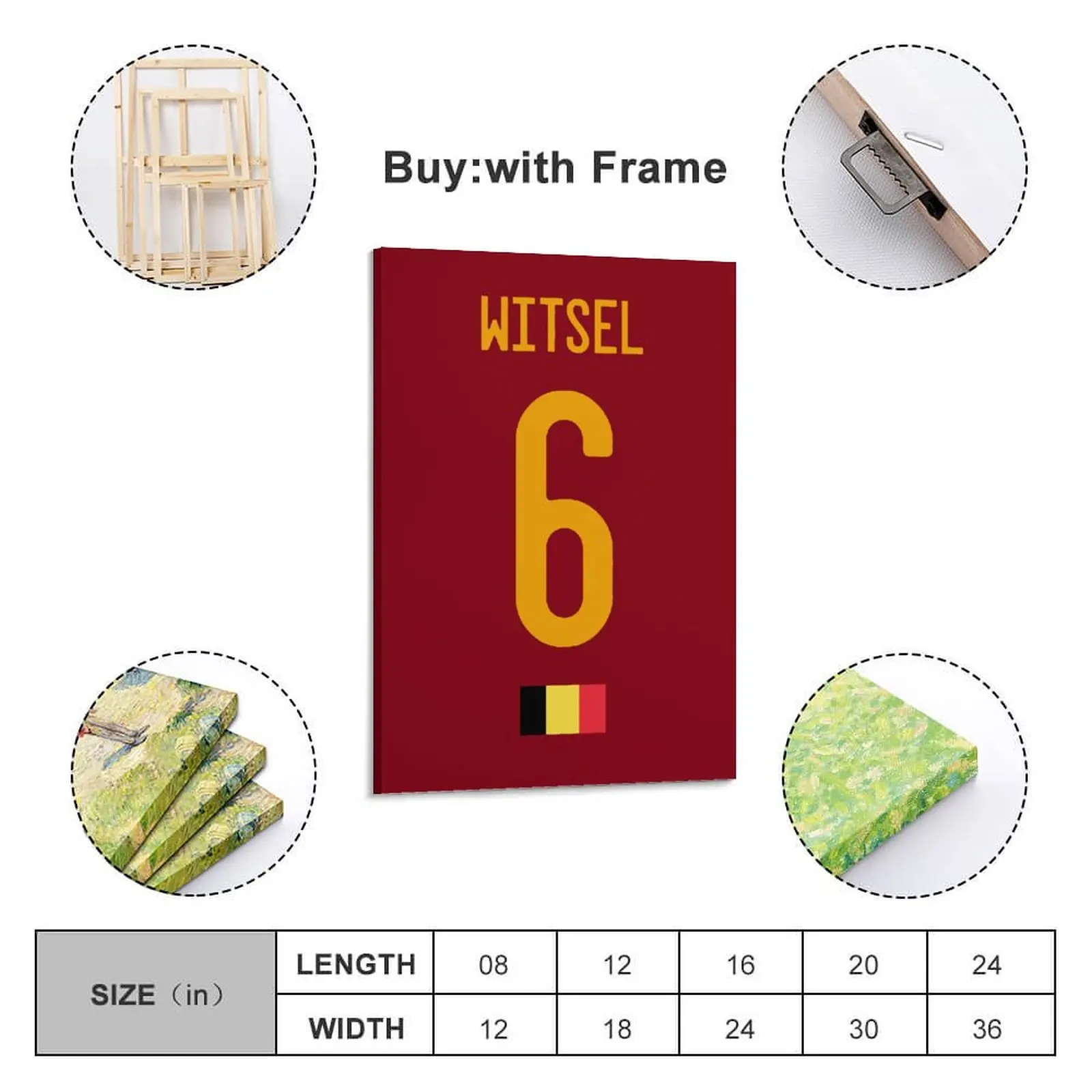 

Decor 6 Axel Witsel Flag of Belgium Print Painting Canvas Picture for Living Room Wall Room Posters With Frame Modern Home
