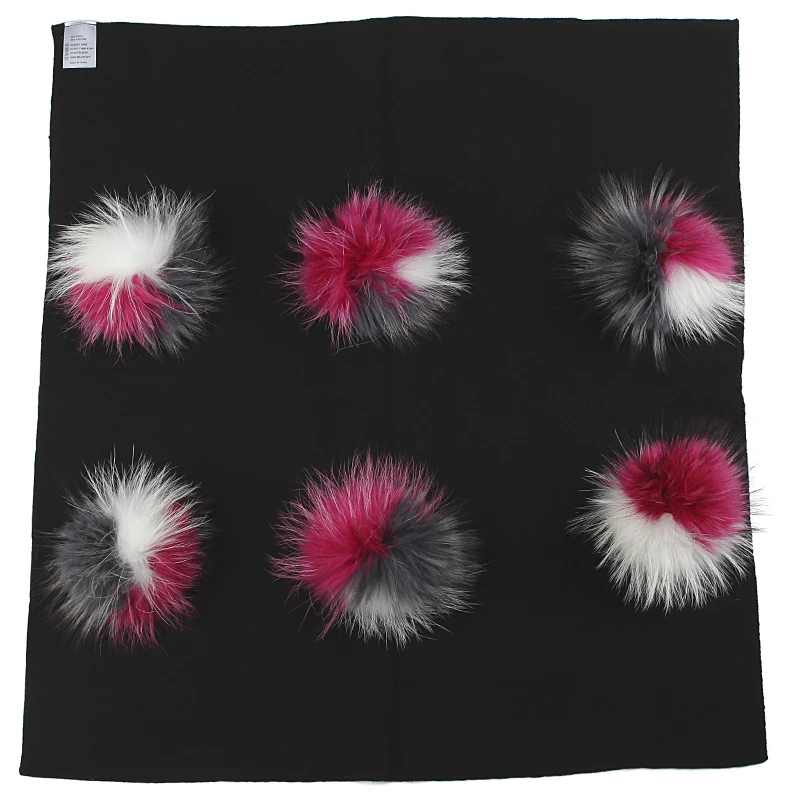 

Solid Color Newborn Baby Warm Wool Swaddling Blanket Bedding Swaddles Wrap Birth Gift With 15cm Triple Color Real Fur Pompom