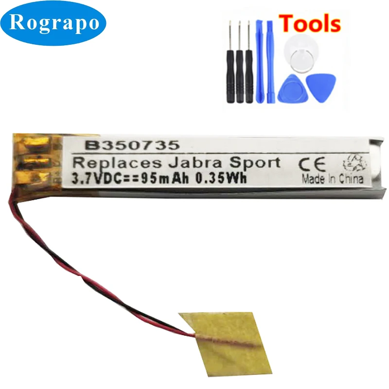 

New AHB390836 Battery For Jabra Sport Wireless / Wireless plus Bluetooth Headset Accumulator 3.7V 95mAh Batterie 2-wire +tools