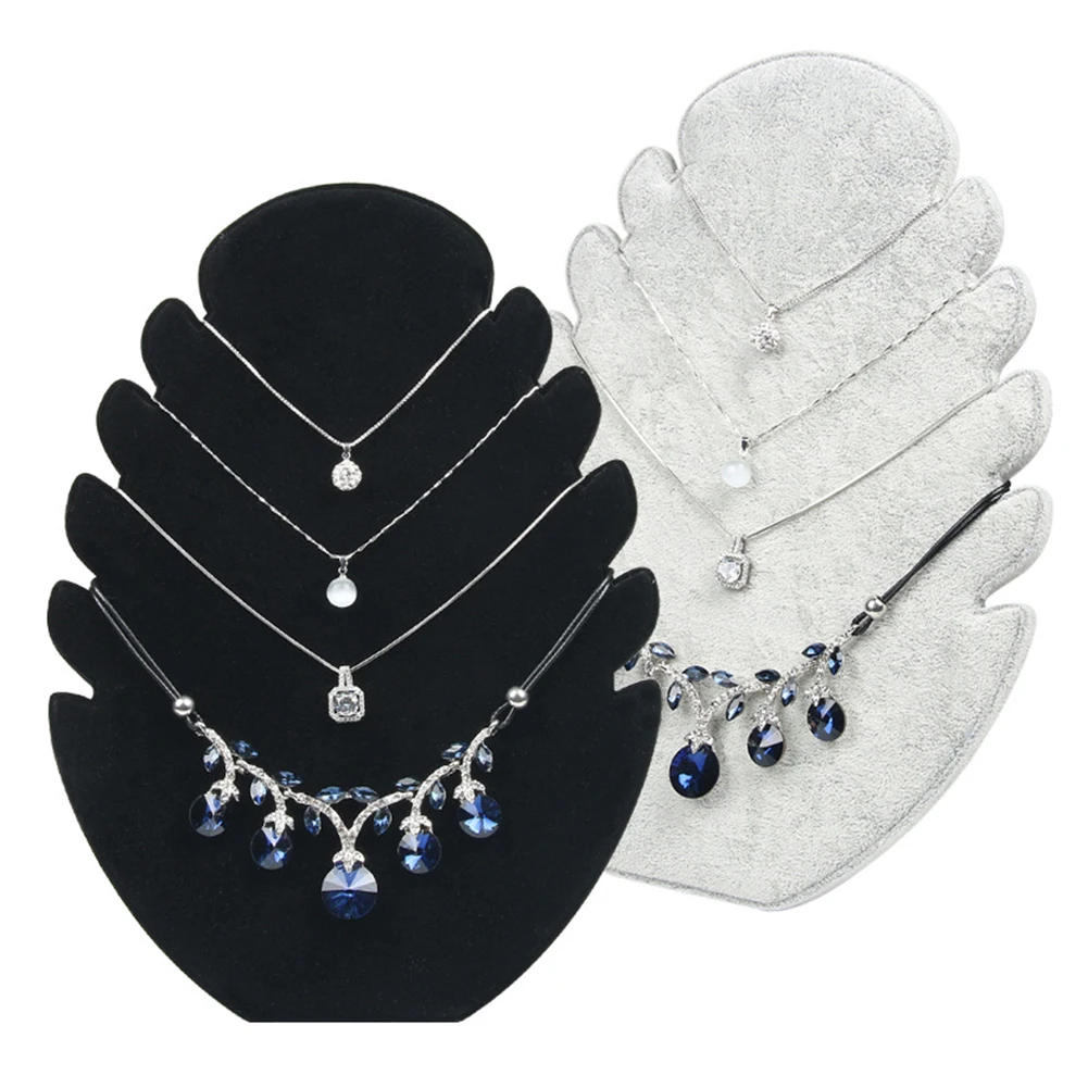 

Velvet Necklace Jewelry Display Organizer Stand Jewelry Easel Pendant Holder with 5 Notches for Chains Bracelets