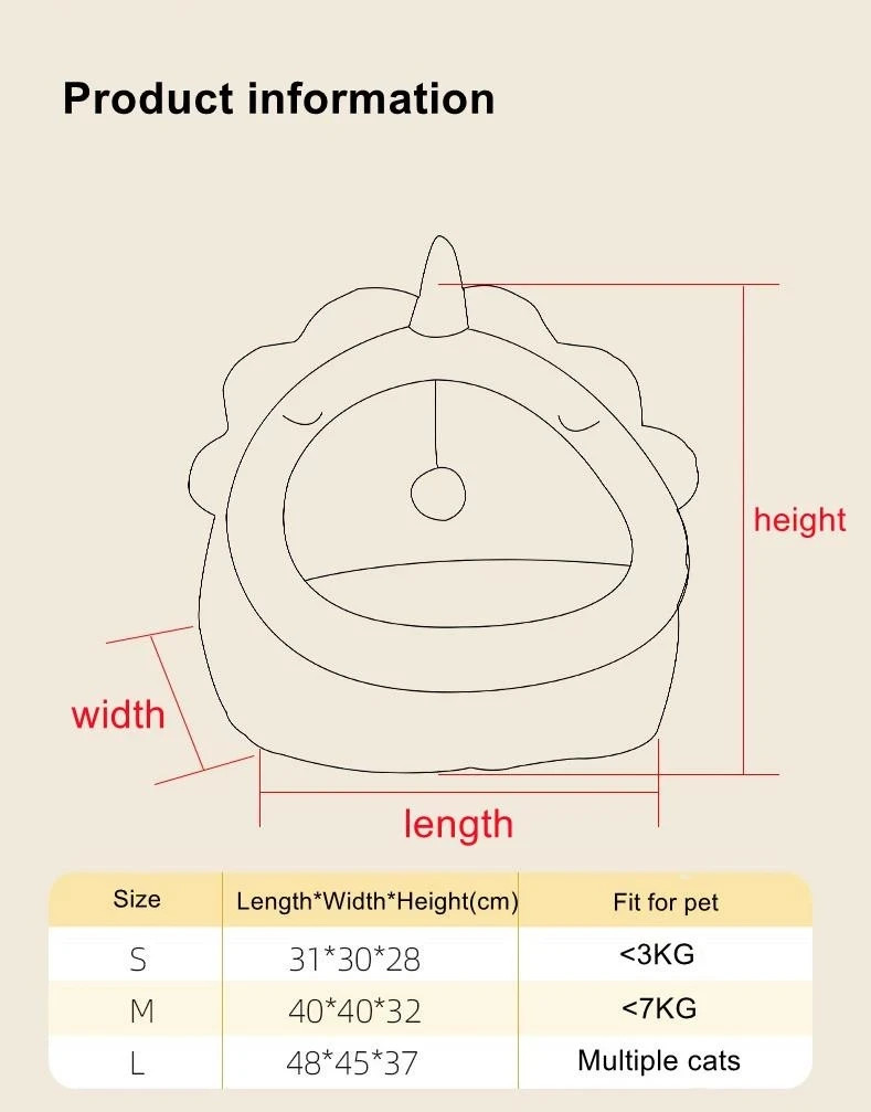 

Cute Cat Bed Warm Pet Basket Cozy Kitten Lounger Cushion Cat House Tent Very Soft Small Dog Mat Bag For Washable Beds For Cats