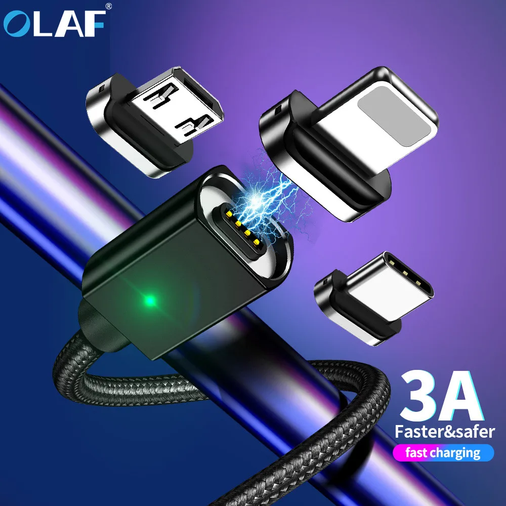 Магнитный кабель usb-c Micro USB для iPhone XS XR X 7 6 Samsung 3 А | Мобильные телефоны и аксессуары