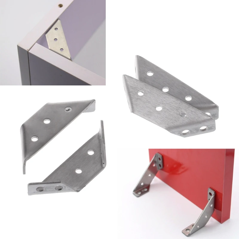 

4PCS Small Stainless Steel Support Right Angle Code Fixed Bracket Corner Brace