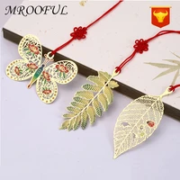 cute metal butterfly bookmark clip leaves book markers for teacher gift school office supplies student stationery beauty supply
