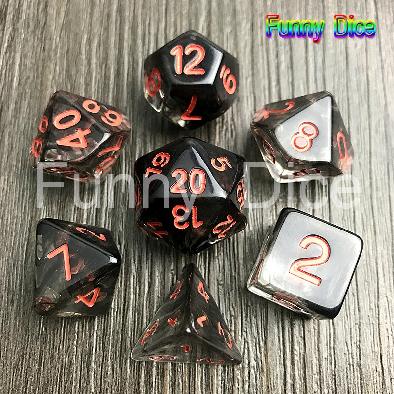 Высокое качество многогранная Туманность синий W белый набор из 7 для игра DnD Plus