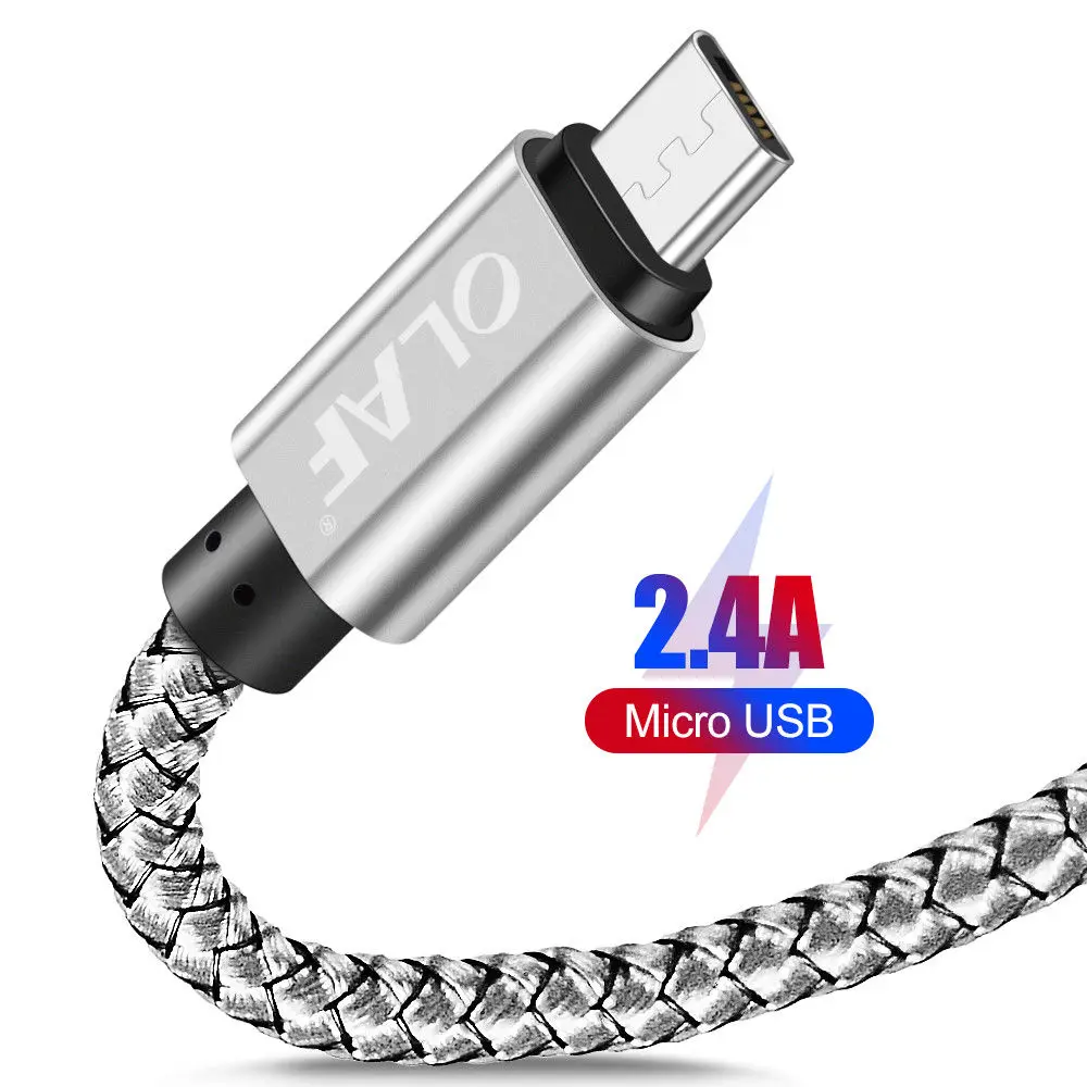 3 м/2 м/1 м кабель Micro Usb 5 в 2.4A зарядный кабель для быстрой зарядки для samsung Xiaomi телефон зарядное устройство кабель Micro-Usb плетеный провод - Цвет: Silver