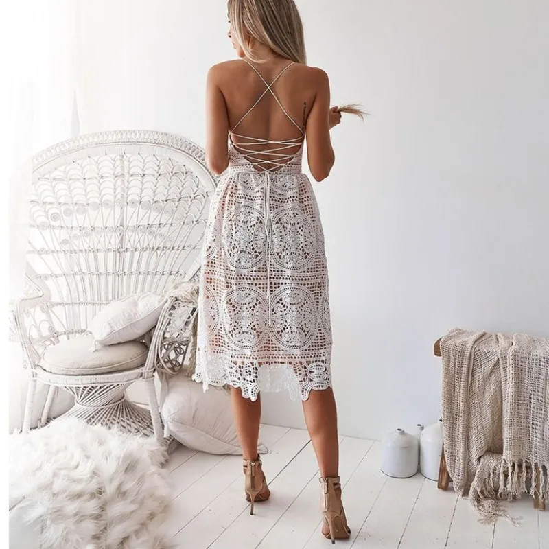 

2020 New Beach Long Cover Up White Lace Swimsuit cover up Summer Crochet Beachwear Bathing suit cover ups Beach Dress