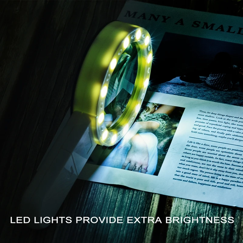 1 шт. 30X 12LED освещение высокое увеличительное стекло двойной объектив модернизированная Лупа увеличительное стекло с лампой стекло