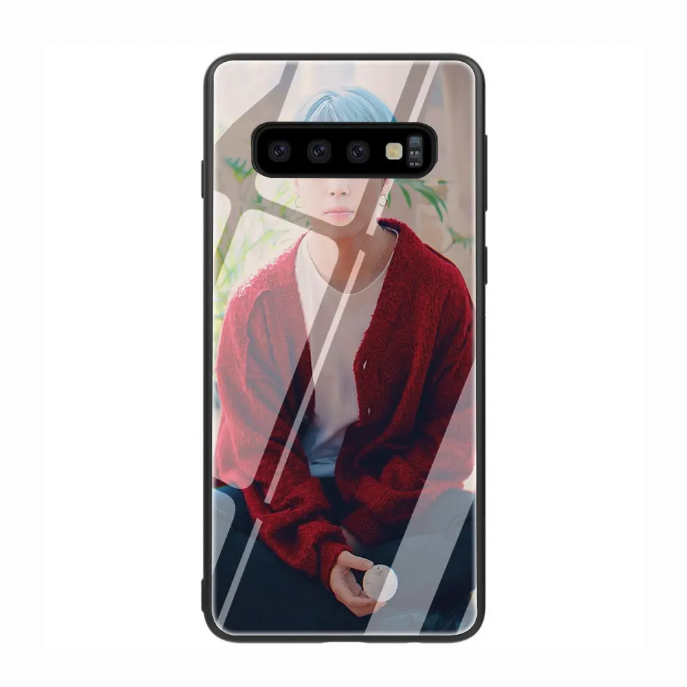 Jimin красивый чехол для телефона из закаленного стекла Galaxy S7 edge S8 9 10 Plus Note 8 A10 20 30 40 50