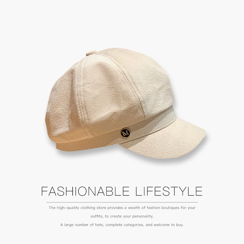 Осенне зимняя модная шапка для женщин маленькая восьмиугольная в Корейском