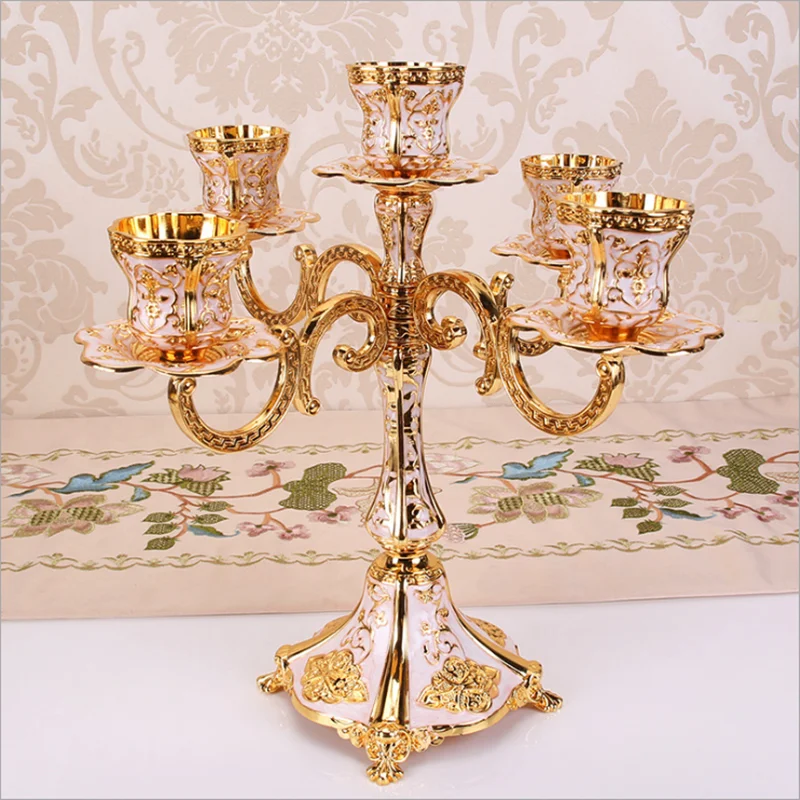 

IMUWEN Metal Candle Holders Design Candlestick Luxury Tabletop Stand Wedding Centerpieces Candelabra For Home Decor Candelabrum