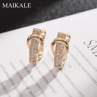 maikale new aaa cubic copper stud earrings for women gold silver plated color korean earrings fashion jewelry gift wholesale
