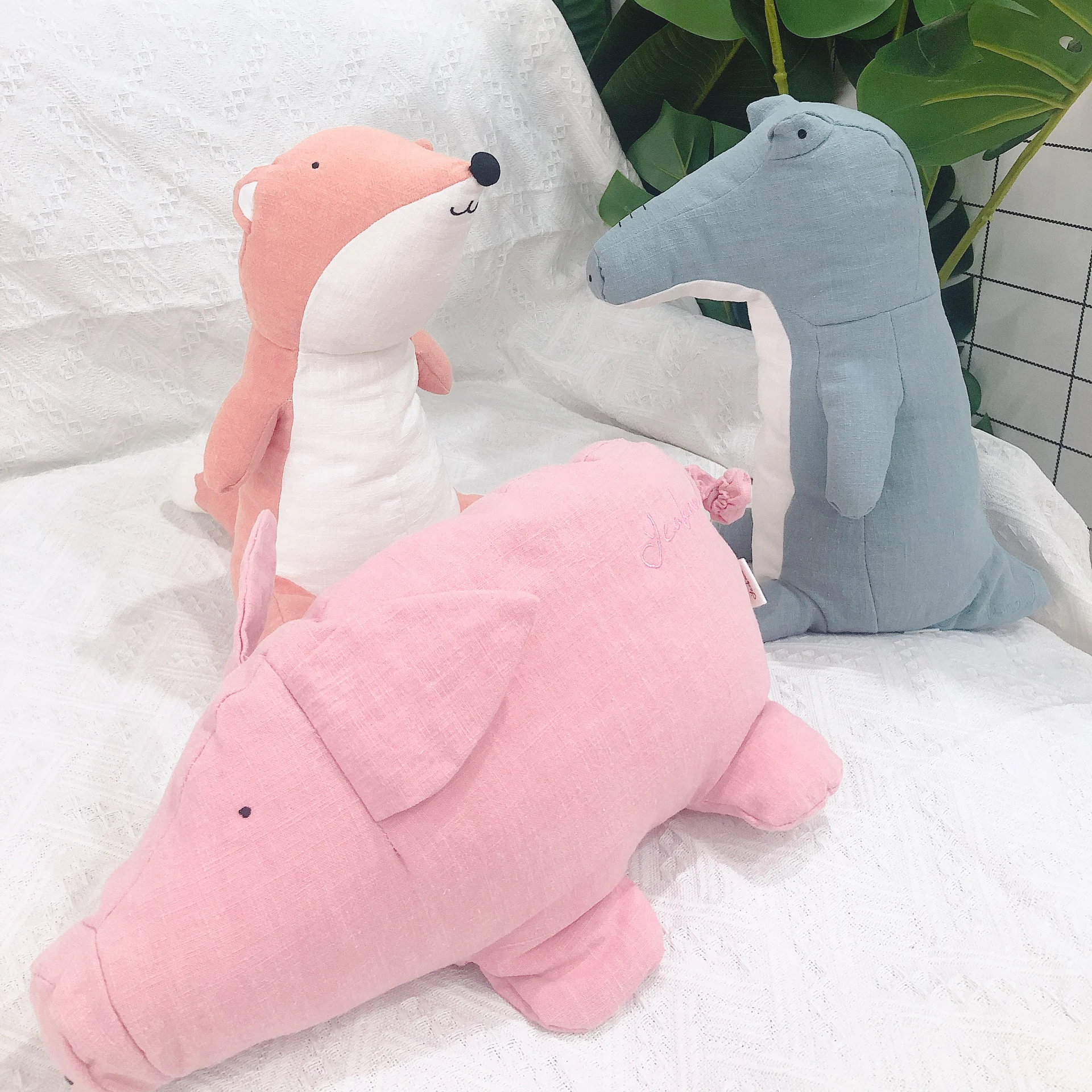 Японская Милая хлопковая льняная поросенок из крокодиловой лисы мягкая детская