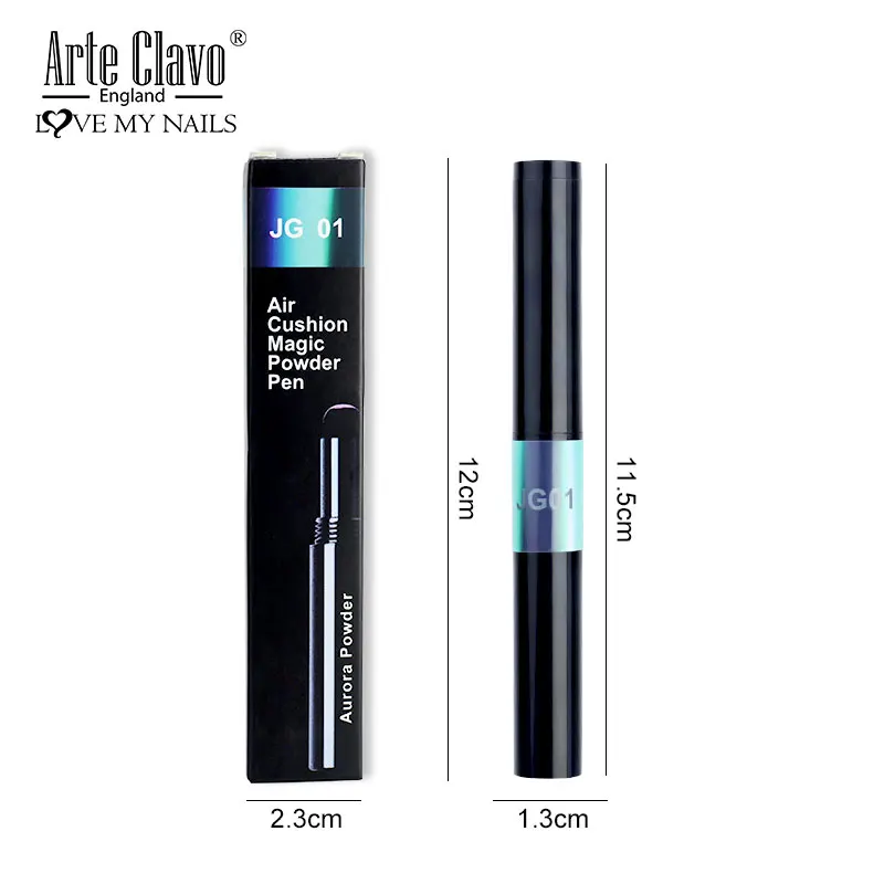 Arte Clavo зеркальный ногтевой порошок Подушка ручка для дизайна ногтей блестящий