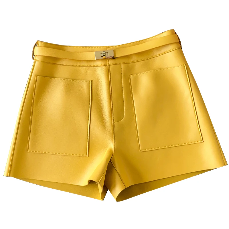 

Autumn New 2021FW Women Genuine Leather Sheepskin High Quality Short Pants 5 Color