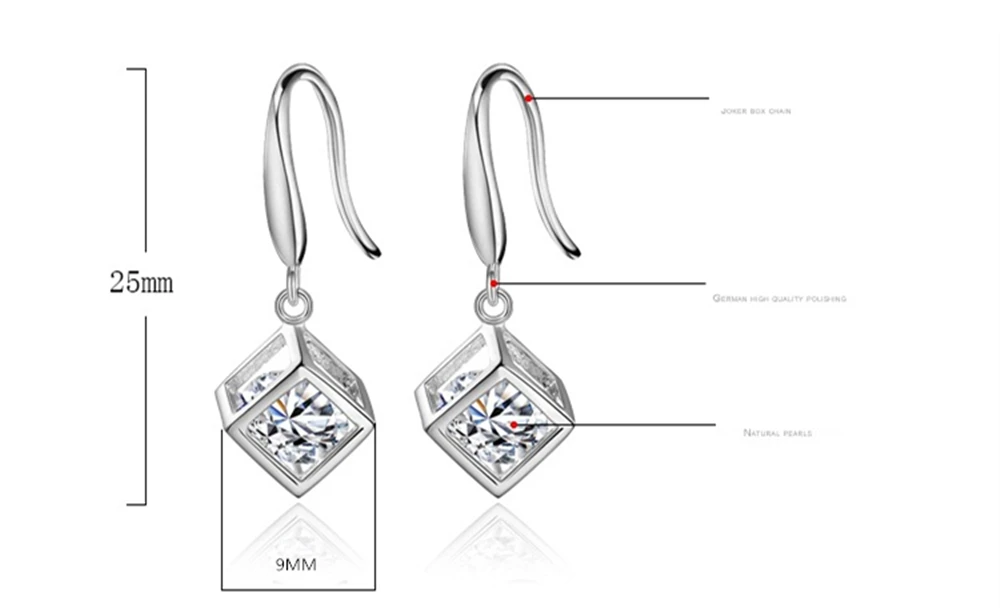 

Brand Cube Wild Tassel Drop Earrings Window In Love Earrings Female Models Fashion Silver Jewelry Luxury Crystal Ornaments