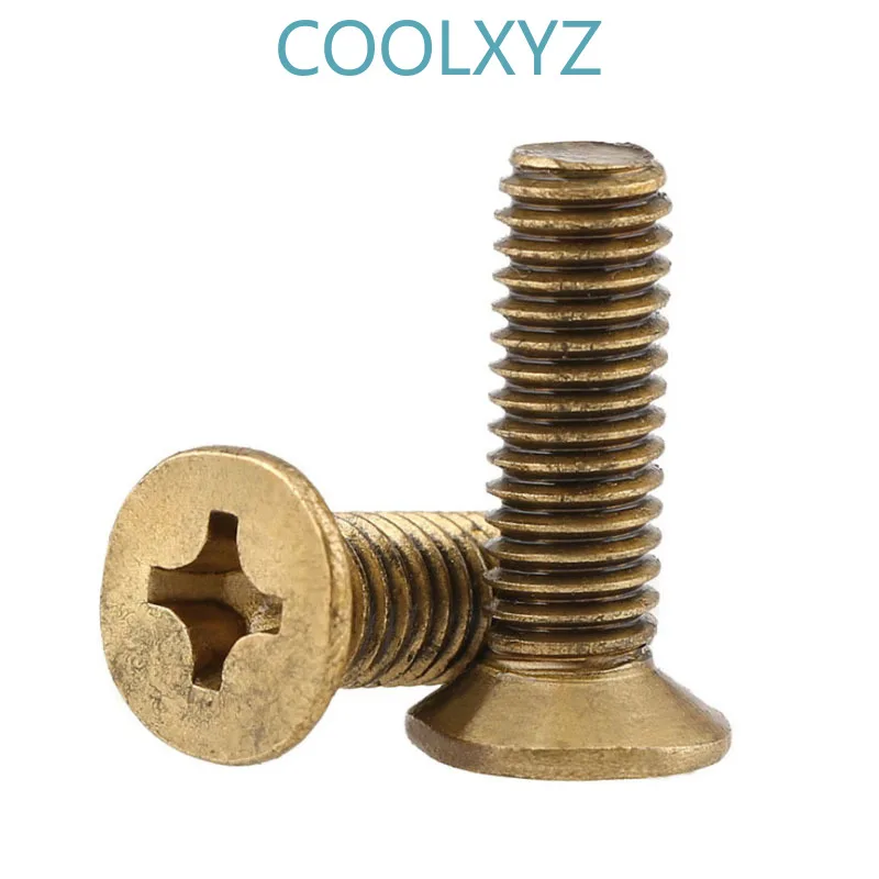 Cross Countersunk Head Brass Screw KM GB819 Philip's Flat Bolts Copper Machine Mini Screws M2 M2.5 M3 M4 15PCS | Обустройство