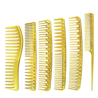 barber shop electroplating gold hair comb anti static entangled hair brush pointed tail comb professional salon barber tool