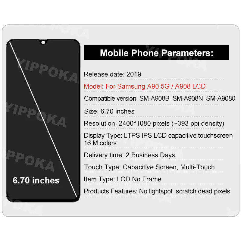 6,7 "Original para Samsung Galaxy A90 5G LCD SM-A908B SM-A908N pantalla digitalizador Asamblea partes de reemplazo para Samsung A908 LCD-1