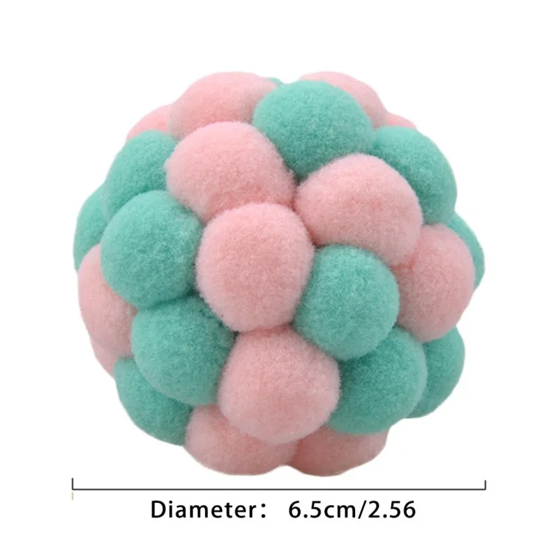 

Interactive Cat Toy 6.5cm Candy Color Plush Ball With Bell Toys Cat Kitten Ball Toy Popular Cat Toy Ball Gift SetG #7
