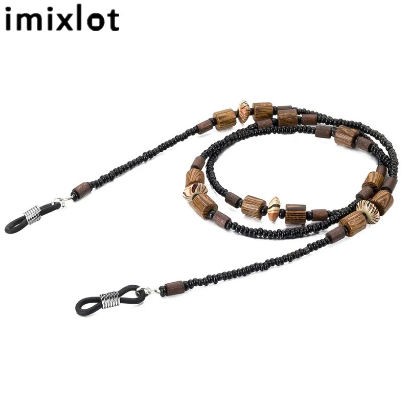 Imixlot шикарные деревянные бусины украшенный бисером цепи не выцветающие Солнцезащитные Очки Шнурок для очков с лямкой вокруг шеи