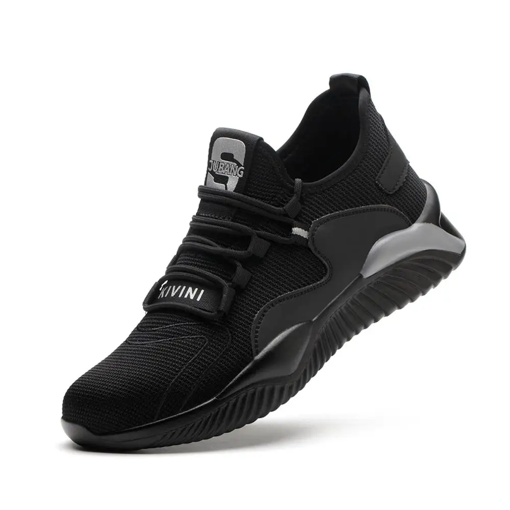 

Fashion Mens Steel Toe Safety Shoes Work Shoes For Men Lightweight Breathable Anti-Smashing Non-Slip Construction Work Sneakers