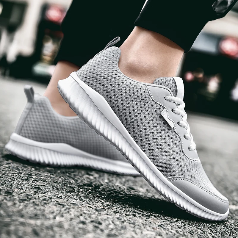 

Mesh Flats Big Size Men Casual Shoes Comfortable With Light Breathable Slip On Walking Sneakers Outdoor Four Seasons