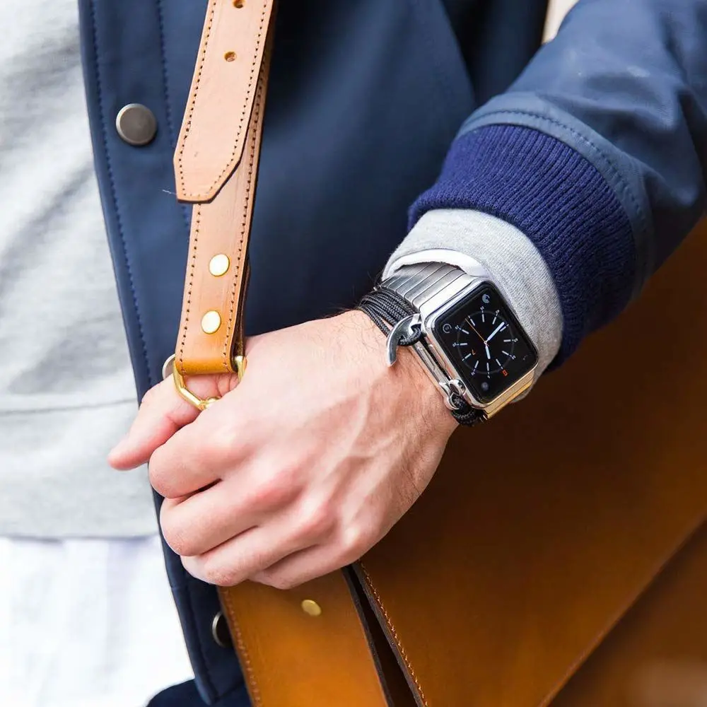 Роскошный звеньевой браслет из нержавеющей стали для apple watch band 44 мм 42 40 38 iwatch Series 5