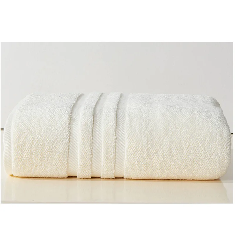 Банное полотенце большого размера однотонное пляжное 90*180 см бежевые утолщенные