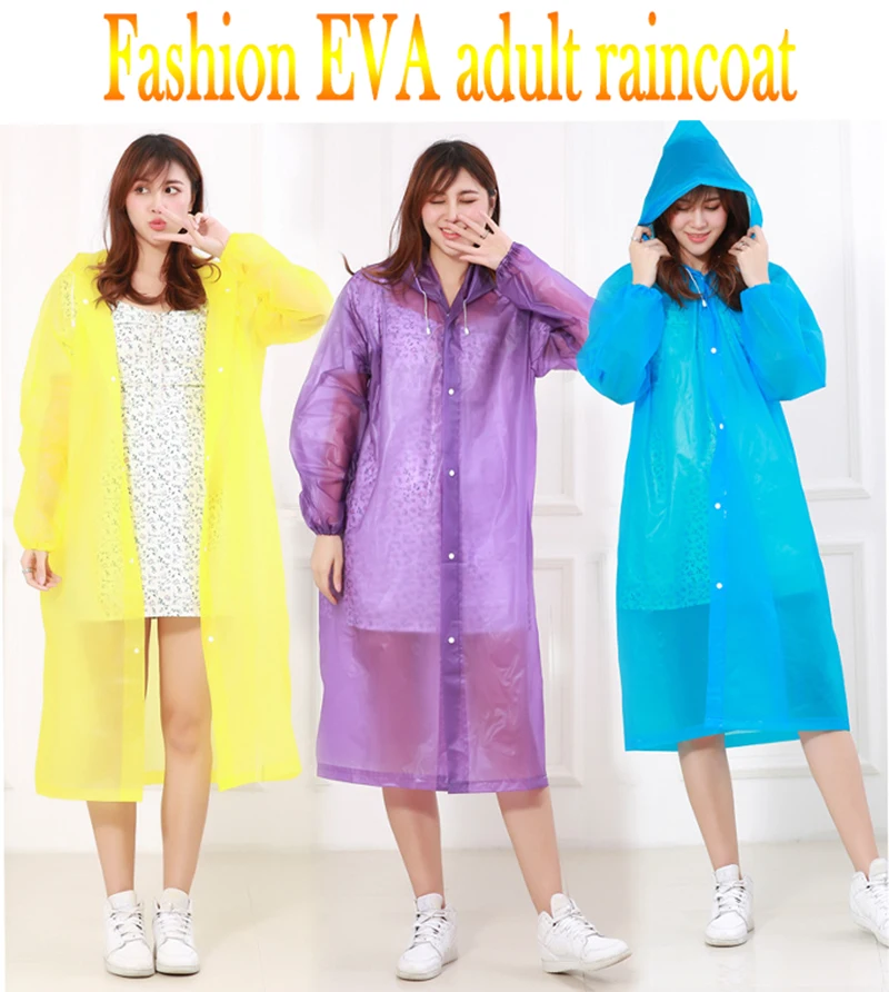 Модный женский дождевик из ЭВА Мужской портативный утепленный с капюшоном пончо
