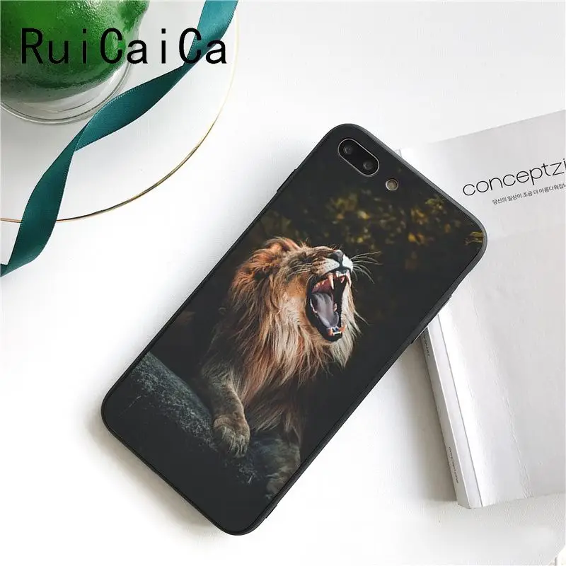 Ruicaica Lion Alpha Male Cub DIY Painted Phone Case for iPhone 8 7 6 6S X XS MAX 5 5S SE XR 10 11 Pro Max | Мобильные телефоны и