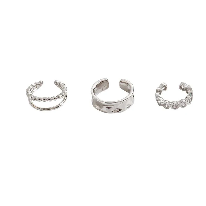 

New Korean Design Zircon Geometric Earrings Female Double Twist Without Pierced War Clip Ear Cuff
