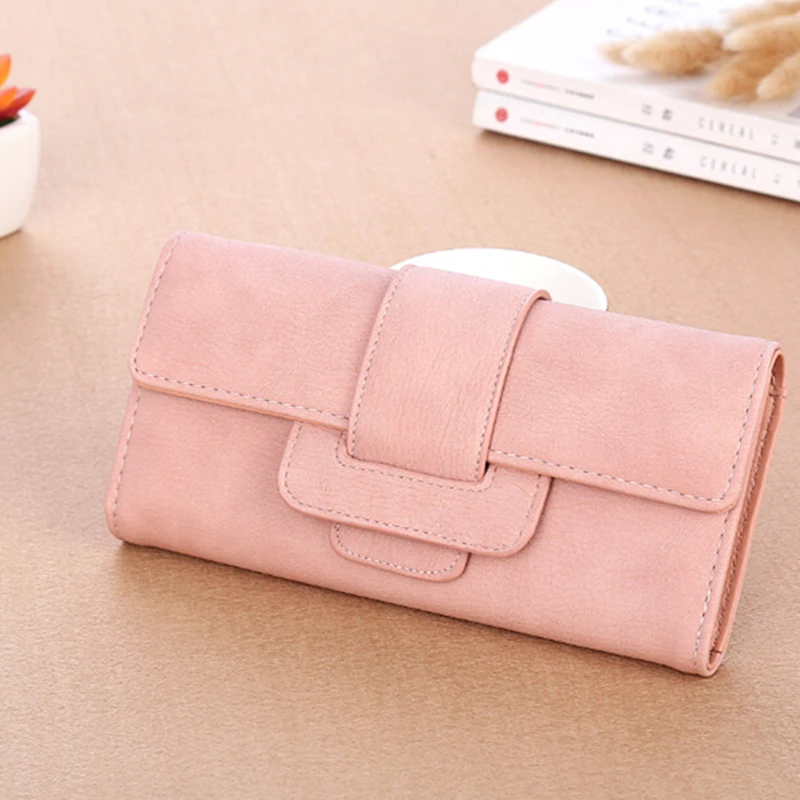 

Retro Lychee Pattern Women's Wallet Long Card Holder Clutch Solid Color Hasp Money Bag Simple PU Leather Female Purse Pocket
