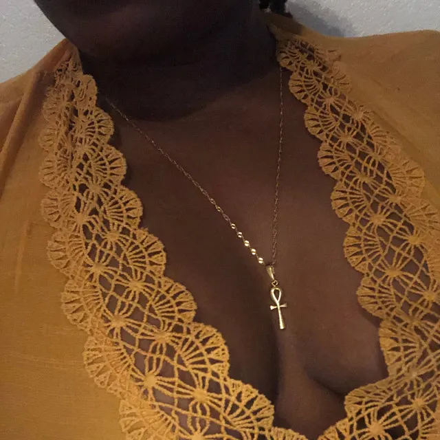 Anniyo Cruz egipcia ANJ ошейник pendiente para mujer niñas oro/plata africanana encantos joyeria Egipto jeroglitos|Цепочки| |