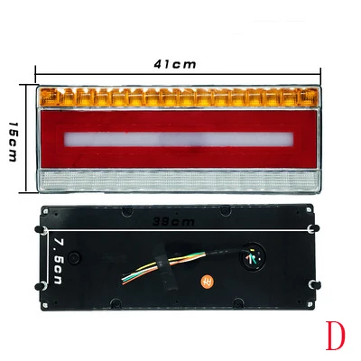 D-41cm 1Pair Led Rear Running Stop Brake Tail Ligth for 24V Heavry Truck Trailer With Water Flowing Turn Signal Marquee Horse Race Lamp - Цвет: D-41cm