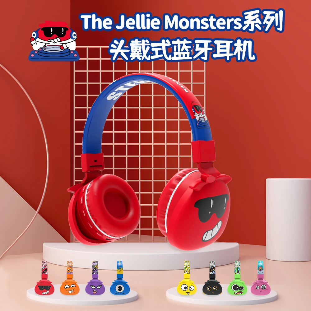 Милые Монстры дети гарнитура Bluetooth 5 0 поддержка SD карты аудио кабель наушники для