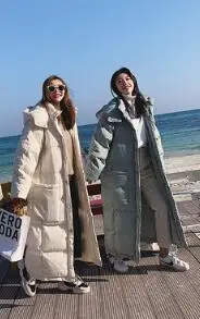 Зимняя Новая женская парка с капюшоном, утолщенная длинная пуховая хлопковая куртка, пальто для женщин, зимняя одежда, пальто, теплая хлопковая куртка для женщин - Цвет: off white