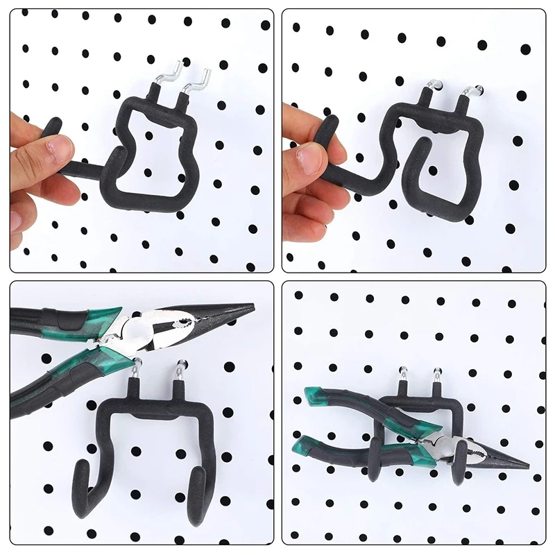 

4 Pieces Pegboard Drill Holder , Pegboard Hooks Pegboard Organization Accessory Flat Double Utility Hook