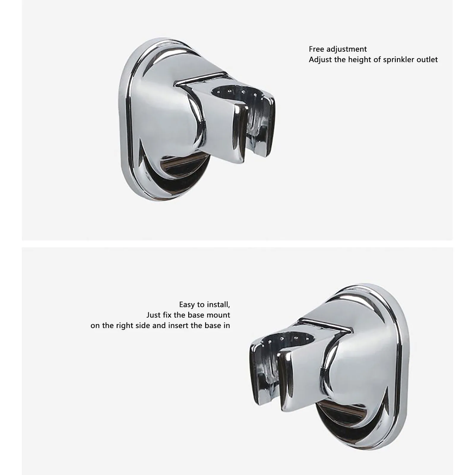 1PC Premium Wall Mounted Shower Fixed Chrome Storage Rack Head Holder Stand Angle Adjustable Bathroom Bracket | Дом и сад