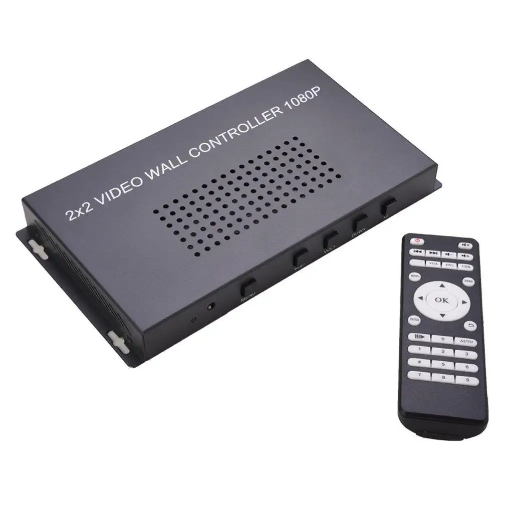 

4 Channel TV Video Wall Controller 2x2 HD DVI VGA USB Video Processor 1080P Wall TV Splicing Screen 2x2 Wall Controller